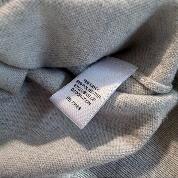 Cable & Gauge Gray Beaded Cardigan Sz M Classic 3/4 sleeve - Picture 5 of 5